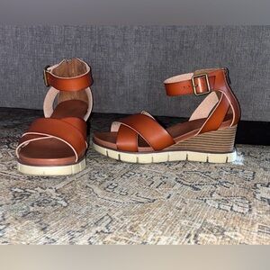 MIA wedge sandals, worn twice